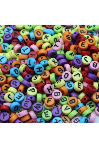 Harf Boncuk Elips Karışık Renkli 6 Mm 250 Gr