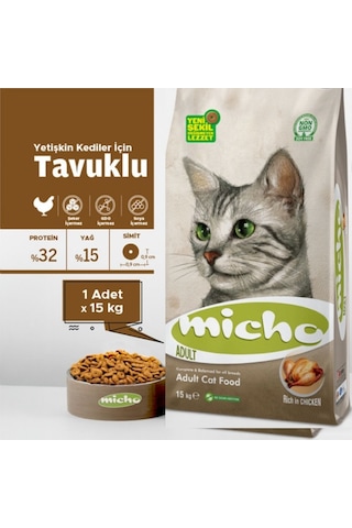 Micho Tavuklu Yetişkin Kedi Maması 15 KG