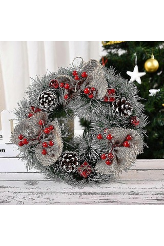 Wjtg Noel Çelengi Yuvarlak Çelenk Noel Çelengi Noel Ağacı Çelengi Noel Dekorasyonu Noel Ağacı Dekorasyonu J