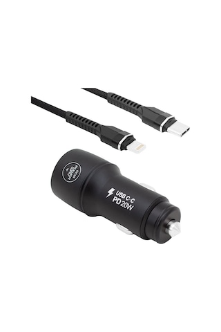 Powerway Cc35 Type-C Siyah Araç Hızlı Şarj Aleti Cihazı Seti