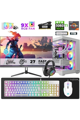 Xaser Star X540 R7-7800X3D 16 GB 1 TB SSD 16 GB RTX5060Tİ 27" Dos NVME Masaüstü Oyuncu Bilgisayarı