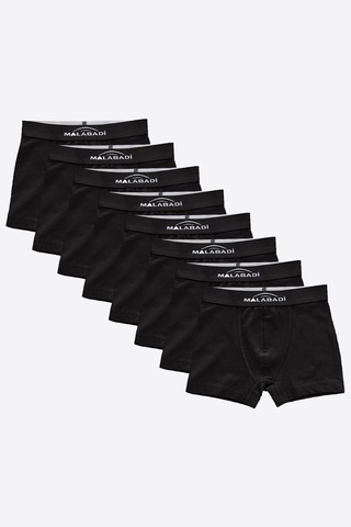 Malabadi Erkek Çocuk Siyah 8 Li Paket Pamuk Elastan Boxer 208