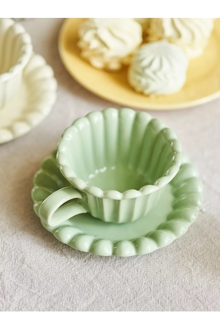 Roomi Seramik Çay Takımı 270 Ml, Set: Fincan Ve Fincan Tabağı 265884576 Yeşil