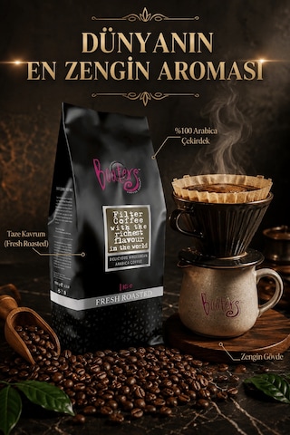 Boaters Öğütülmüş Filtre Kahve 1 KG Medium-Dark Kavrum