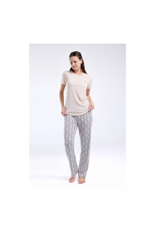 Pierre Cardin Kadın Krem Pijama Takımı Pc8961-s-v1 Krem