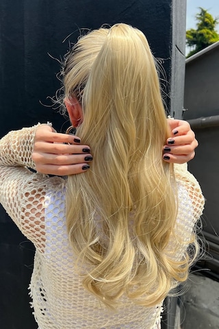 Caş Dekorasyon Küllü Sarı Çıtçıtlı Dalgalı At Kuyruğu Saç 16 Sarı