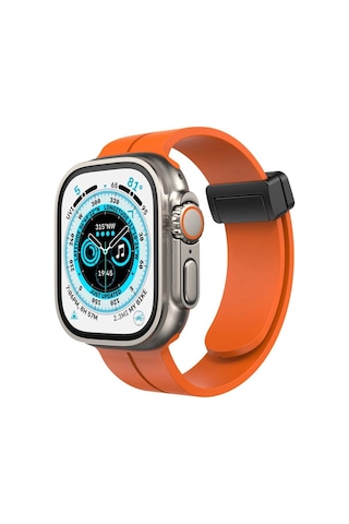 Tedar Apple Watch Uyumlu 42mm Kr412 Elegance Stylısh Kordon Saat Değildir - Turuncu Najmaddin