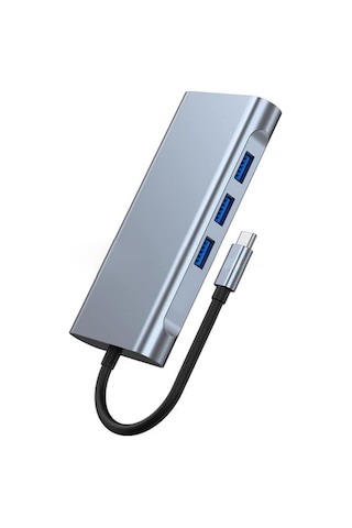 10 İn 1 Type-c To Usb Hub Hdmı 4k ,audio/, Type-c/, 4x Usb 3.0/, Lan/, Vga/, Sd Card Reader Çevirici Hub 10 Port Adapt