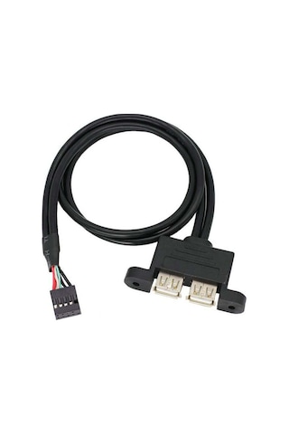 9 pin to 2x USB A Dişi Dikey Panel Tipi Kablo - 30cm