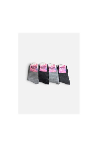 Çega Socks Çega Dikişsiz Kalın Kışlık Termal Çorap Kadın 12'li Çok Renkli Çok Renkli