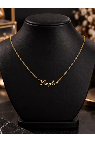 Gümüş Kaplama İsim Yazılı Kolye-18 Ayar Altın Kaplama El Yazısı Zarif İsim Kolye,hediye Kolye Gold