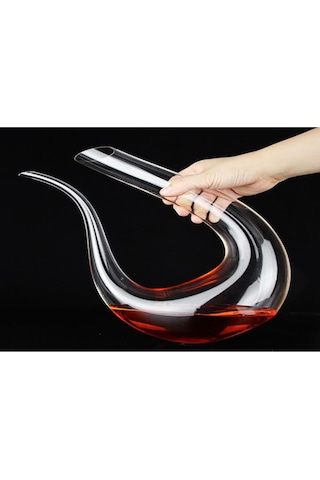 Reedark Kristal Cam 1500ml Şarap Decanterı - U Tipi Akustik Desenli Ev & Restoran Kullanımı - Renkli Modern Stili