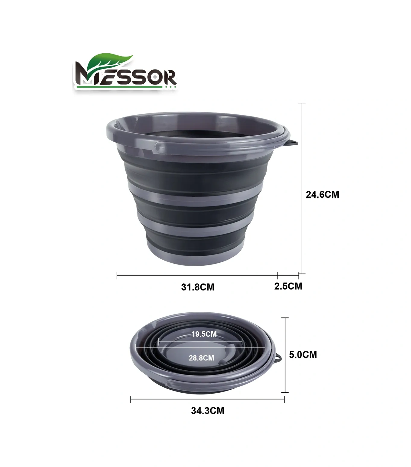 Messor Katlanabilir Kova 10 Litre Evsel 229154520 Siyah