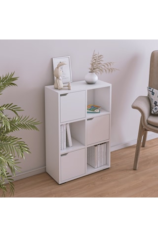 Vinesa Modern Kapaklı Kitaplık Çok Amaçlı Vitrin Kitaplık Mat Bey