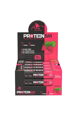 Torq Nutrition Protein Bar Çilekli (12 adet)