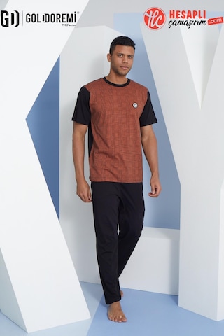 Kly 2117 Erkek Kısa Kollu 0 Yaka Pijama Takım Krem