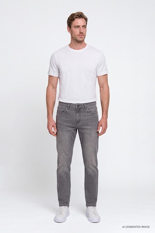 Ac&Co / Altınyıldız Classics Erkek Grı Pamuklu Comfort Fit Rahat Kesim 5 Cepli Esnek Rahat Jean Kot Denim Pantolon Gri