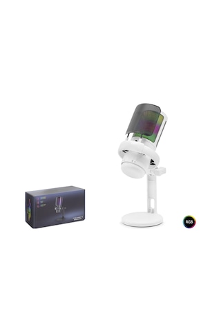Hadron Me6pw Gaming Rgb Masaüstü Mikrofon Usb Type-c 192khz 24bit - Beyaz