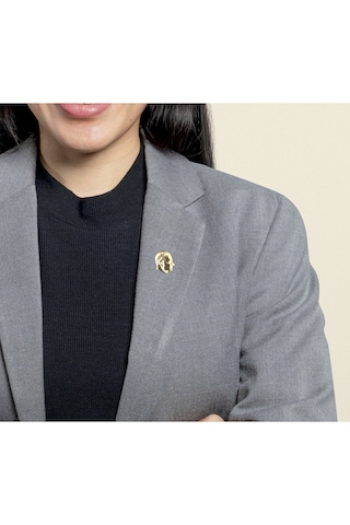 Atatürk Büstü Yaka Rozeti Gold Altın