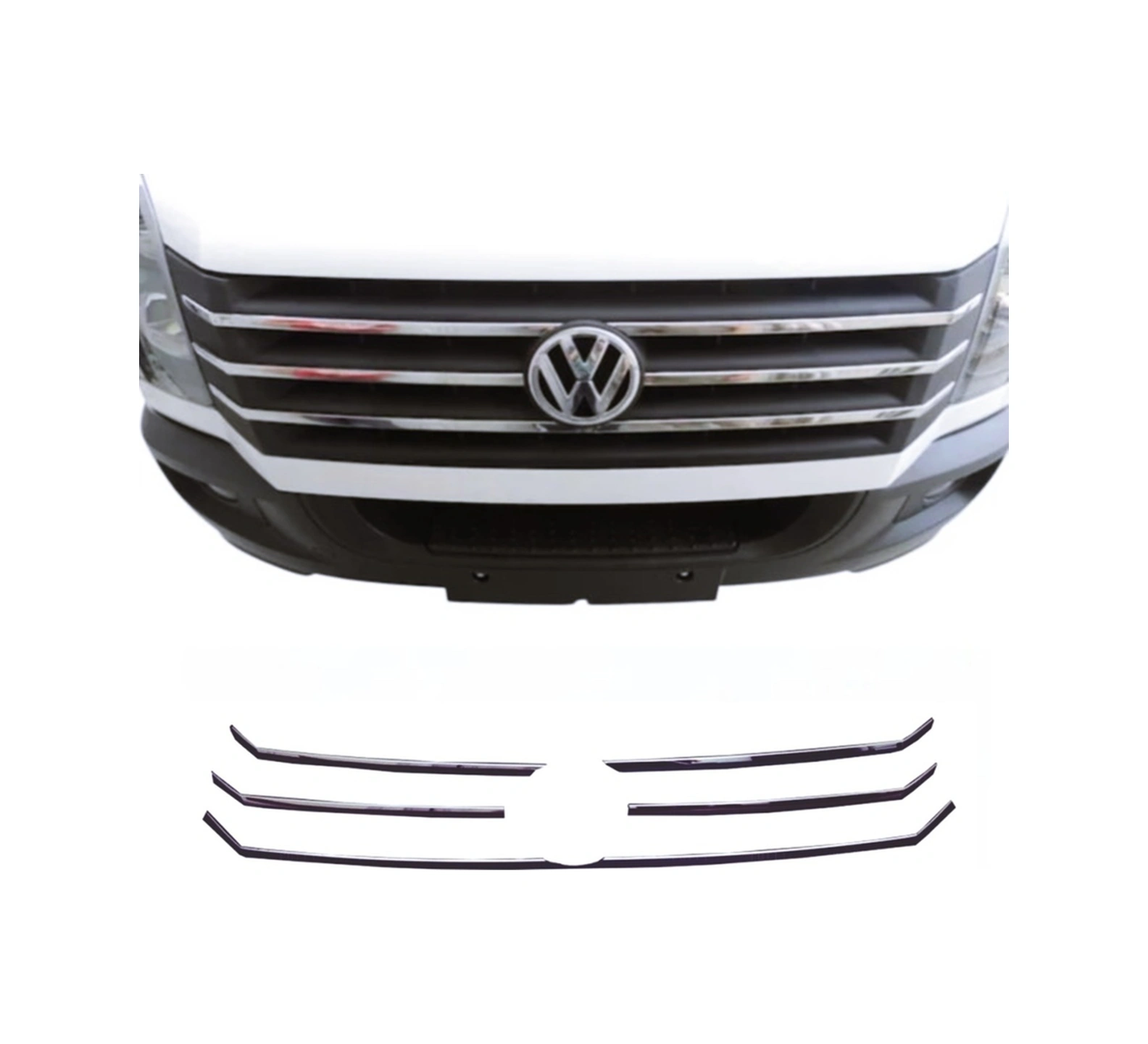 Ueskrom Vw Crafter 2012-2017 Arası Krom Ön Panjur 6 Parça P.çelik