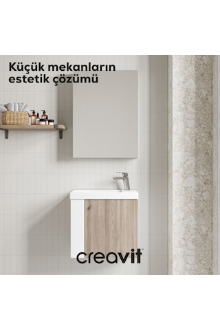 Creavit Forest Lavabo Dolabı 50 Cm Beyaz-barok Beyaz - Barok