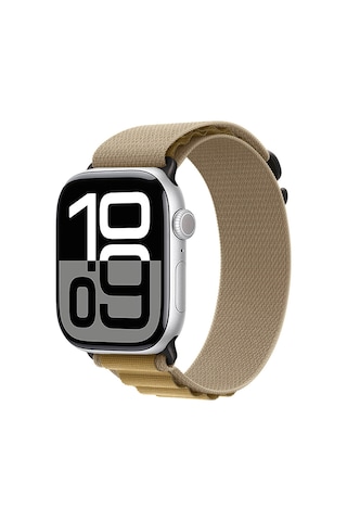 Mobilteam Watch 10 42mm Uyumlu Krd-74 Hasır Kordon-siyah-haki