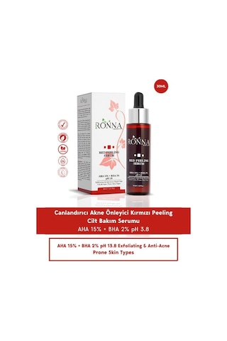 Ronna Beauty Akneli Ciltler İçin Red Peeling Serum 30 ML