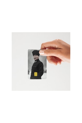 Atatürk Kalpaklı Ve Atlı 2'li Kart Kaplama Sticker, Çipli Banka/atm Kartlara Uyumlu Standart