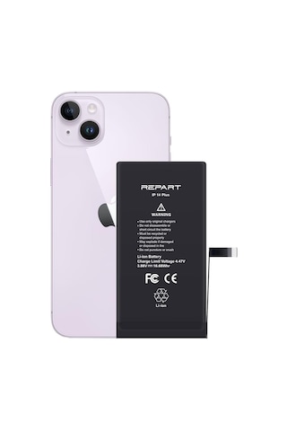 İphone 14 Plus Uyumlu Güçlendirilmiş Yüksek Kapasite Batarya - 4770 Mah