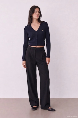 Quzu 27ktrk02751 Crop Triko Lacivert