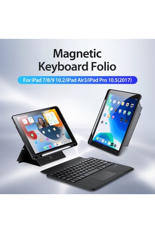 iPad Uyumlu Air 10,5 İnç Bluetooth Klavyeler Manyetik Ayrılabilir Tablet Standı Kılıf