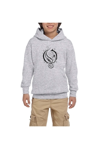 Zepplin Giyim Opeth Type Gri Çocuk Kapşonlu Sweatshirt Gri