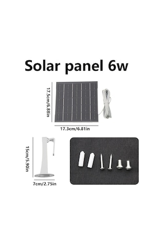 Elmpaly Ayarlanabilir Güvenlik Kamerası Güneş Paneli Şarj Cihazı - 6w Beyaz, Su Geçirmez, 180 Duvara Monte, Restoran Ev Market İçin