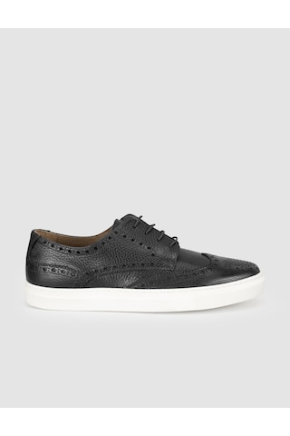 Cabani Siyah Hakiki Deri Erkek Oxford Sneaker