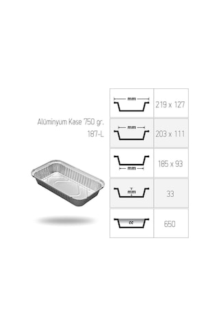 Alüminyum Kase 750 Gr 100 Adet