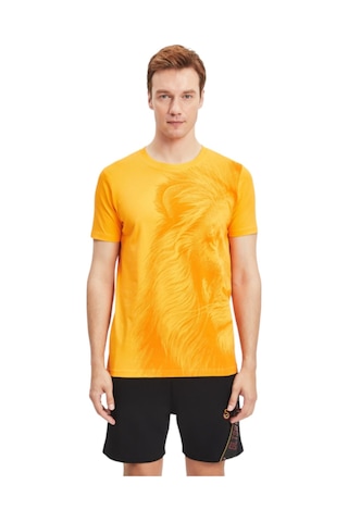 Gsstore Galatasaray Lisanslı Aslan Baskılı Sarı T-shirt Bayrak Ve Lazer Kutu Hediyeli Sarı