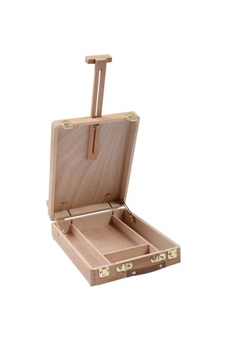 Sones Sanatçı El Sanatları Masaüstü Şövalesi Entegre Ahşap Kutu Sanat Çizim Boyama Masa Kutusu