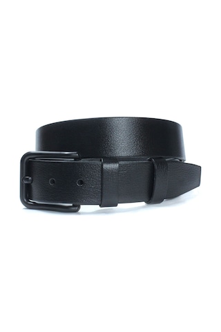 Hakiki Manda Derisi Siyah Tokalı Erkek Kemeri 4cm Siyah