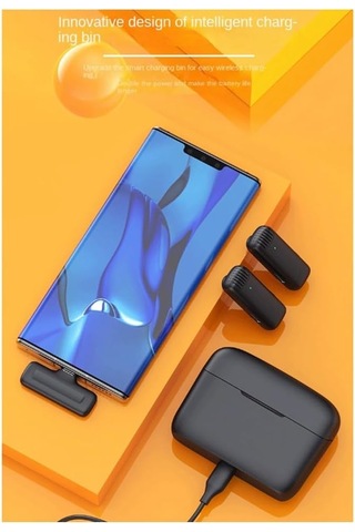 Mini Kablosuz Yaka Mikrofonları Tak Ve Çalıştır Gürültü Azaltma