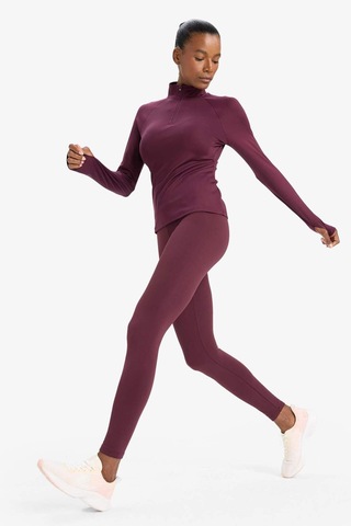 Defacto Defactofit Toparlayıcı Yüksek Bel İçi Yumuşak Tüylü Beli Saran Basic Düz Sporcu Tayt W8206az25aubr171 Bordo