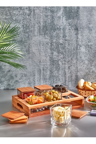 6 Lı Ahşap Standlı Kapaklı Lüx Cam Kahvaltılık - Çerezlik -baharatlık Takımı - Kahvaltı Sunum Seti Ahşap - Şeffaf 6 Lı Ahşap Standlı Kapaklı Lüx Cam Kahvaltılık - Çerezlik -baharatlık Takımı - Kahvaltı Sunum Seti Ahşap - Şeffaf
