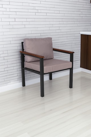 Neokas Bahce Mobilyası, Modern Balkon Mobilyası, Kafe Oturma Takımı, Teras Koltugu, 1 Tekli Koltuk Gri