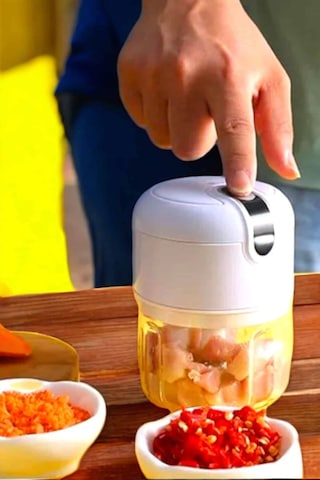 Şarjlı Portatif Doğrayıcı Mini Pratik Rondo El Doğrayıcı Üç Bıçaklı Çelik Bıçaklı Rekli