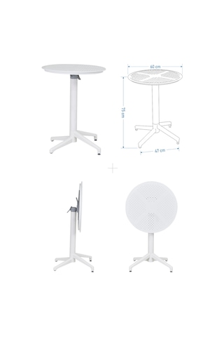Vilinze Tilia Plastik Bahçe Balkon Bistro Seti Katlanır Masa 60 60 Cm Tilia-beyaz-eames2-myeşili-beyaz Diğer