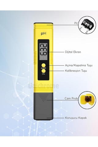 Lexroo Dijital Ph Metre Su Sıvı Akvaryum Ph Ölçer Kalibrasyon