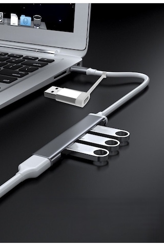 Usb Hub Çoklayıcı 4x Usb Çıkışlı Usb + Type-c Kablolu Usb Çoğaltıcı