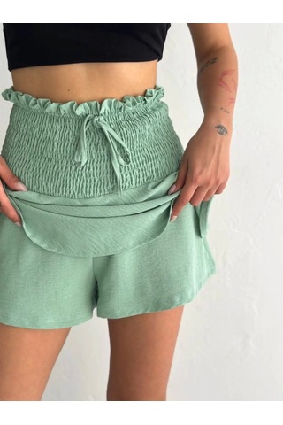 Defymoda Ayrobin Şortlu Etek - Su Yeşili Su Yeşili