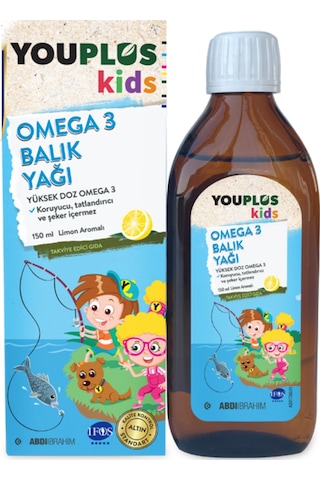 Abdi İbrahim Youplus Kids Omega 3 Balık Yağı Şurup 150 ML Abdi İbrahim Youplus Kids Omega 3 Balık Yağı Şurup 150 ML