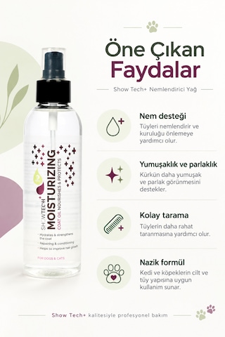 Showtech Köpek Ve Kedi İçin Nemlendirici Yağ 200 Ml - Her Ayrıntıda Fark Yaratan Pürüzsüz Tüyler
