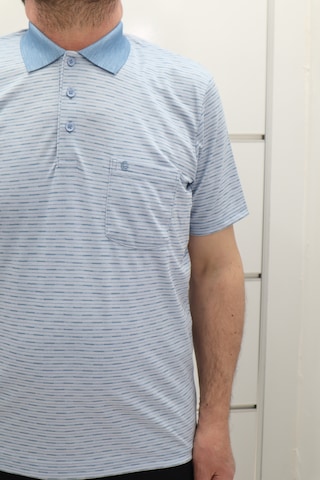 Becces Dmctekstil Erkek 001 Desenli Klasik Kesim Rahat Kalıp Tek Cepli Polo Yaka T-shirt Buz Mavi